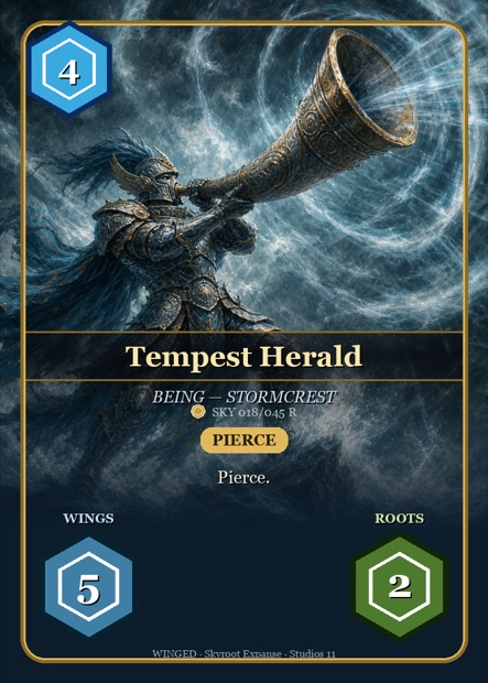 WINGED Karte Tempest Herald — Stormcrest